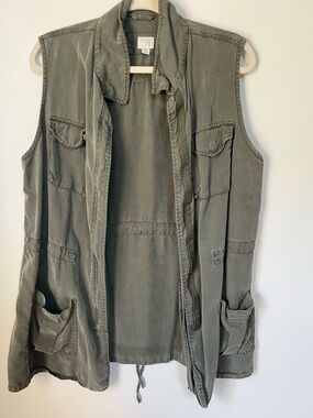 a new day Olive Green Button-Front Utility Shirt